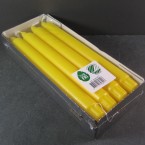 Pack of 8 x 24cm Yellow Stearin Classic Dinner Candles